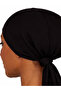 Black Seamless Bonnet – Plain and Lace-Trimmed Voluminous Model Non-Slip Under-Hat Bonnet - 2