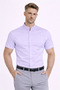 Men's Slim Fit Narrow Fit Cotton Satin Court Collar Short Sleeve Shirt