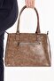 Women's Large Size Useful Hand and Shoulder Bag Ald.2822 Mink Croco - 3