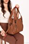 Women's Double Compartment Hand and Shoulder Bag Ald.5012 Taba