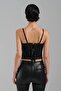 Women's Front Lace Detailed Design Crop Corset - 5