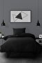 Ranforce Single Duvet Cover Set with Elastic Sheets Simple Black - 2