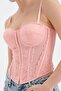 Women's Front Lace Detailed Design Crop Corset - 6