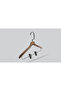 Wooden (Black Nickel Hook) Latch Shirt, Skirt Hanger Walnut Color 12 Pieces - 3