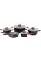Chef Master 10 Piece Non stick Cookware Set With 5 Layer Granite Coating pots and pan set (B