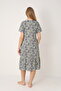 Women's Cotton Modal Fabric Button Detailed Patterned Stylish Dress 7995 - 7