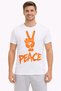 Unisex Oversize T-Shirt Peace Printed 100% Cotton Comfortable Fit Casual T-Shirt