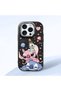 iPhone 15 Pro Compatible Shock-Absorbing Black Silicone Patterned Case with Camera Protection