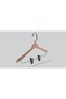 Wooden (Black Nickel Hook) Shirt and Skirt Hanger with Latch, Natural Color, 24 Pieces - 3