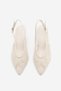 Women's Stiletto Pointed Toe Mesh Hand Knitted Embroidered Classic Heeled Shoes Berzen Ecru Straw - 5