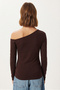 Open Shoulder Stone Detailed Knitted Blouse Ldz0071 Brown - 5