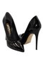 Black Patent Leather Heeled 10 cm Women's Stiletto Shoes - 4