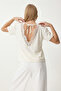 Back Detailed Lace Knitted Blouse Lnt0026 Ecru - 2