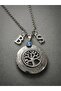 Lettered Life Tree Steel Medallion Necklace - 7