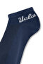 Adelita 3-Piece Navy Blue Short Jacquard Cotton Standard Fit Unisex Socks - 3