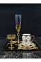 Gold Coffee Presentation Set – Gold Coffee Cup, Turkish Coffee Cup, Coffee Saucer and Tray - Luxury Coffee Set - 6