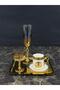 Gold Coffee Presentation Set – Gold Coffee Cup, Turkish Coffee Cup, Coffee Saucer and Tray - Luxury Coffee Set - 8