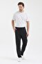 Men's Black-Anthracite Zipper Pocket Diving Fabric Straight Leg Comfortable Cotton Jogger 2-Piece Sweatpants - 5