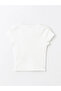 Xside Ecru V-Neck Plain Short Sleeve Crop Women's Blouse - 7