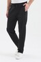Men's Black-Anthracite Zipper Pocket Diving Fabric Straight Leg Comfortable Cotton Jogger 2-Piece Sweatpants - 2