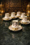 6-Piece Porcelain Luxury Stylish Gold Gilded Coffee Cup Set I 90 Cc I - 2