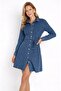 Belt Detailed Buttoned Jean Shirt Dress - 5