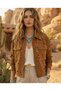 FLORAL PATTERN JACKET WITH SUEDE EFFECT CUTOUT