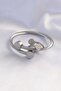 316L Steel Silver Color Oval Accessory Twist Model Bracelet and Ring Combination - 2