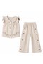 Girl's Linen Suit Embroidered Blouse Pants 1-2-3-4 Years Old Summer Suit