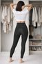 Thermal Sauna High Waist Agraflı Black Color Waist Slimming Shorts Leggings - 3