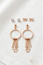 Metal Star Hoop Hanging Earrings Set - 2