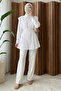 Buttoned Tunic with Front and Back Pockets - White