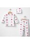 3-Piece Fabric Newborn Baby Girl - Boy Bodysuit Set Seasonal 0-3 Months - 2