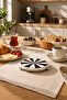 Nihale Teapot Pan Coaster Black Vertical Stripes Silver - Feray Home