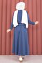 Pocket Detailed Crop & Skirt Two-Piece Set Indigo - 5