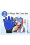 3-in-1 Pet Grooming Kit Gloves Clippers Harness Leash for Dogs & Cats