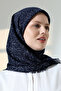 وشاح قطني بنقشة شجرة، حجاب ناعم الملمس للكتابة - أزرق داكن - 3