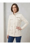 Women's Stone Detailed Waist-Tie Seasonal Epaulet Jacket - 3