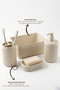 4-Piece Bathroom Set 550 ml Beige - Liquid Soap Dispenser, Toothbrush Holder and Multi-Purpose Organizer - 7