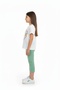 Girl's 2-Piece Capri Tights Set Crew Neck Short Sleeve Printed T-Shirt - Elastic Waist - 4