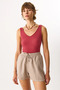 Women's Kendall Front and Back V-Neck Tank Top - Rose Dried - 5
