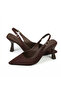 Cc 809 Brown Open Back Women's Heeled Shoes