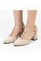 Chain Detailed Satin Ankle Strap Women's Shoes - 3