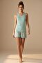 Premium Women's Modal Lycra Comfortable Fabric Strap Shorts Pajama Set - 4