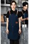 Water Resistant Barista Apron with Adjustable Strap and Pocket Kitchen Cafe Waiter Apron Navy Blue 74 cm - 7