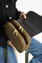 Women's Khaki-Tan 3-Compartment Covered Leather Detailed Buckle Crossbody & Shoulder Adjustable Column Strap Bag - 3