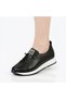 Women's Ballerina Shoes with Faux Leather and Rubber Laces - 2