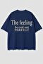 Back Slogan Printed, Dirty Edge Detailed, Thick Textured Oversize Unisex T-Shirt - 3