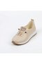 Women's Ballerina Shoes with Faux Leather and Rubber Laces - 5
