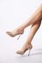 Despert Single Band Stone Evening Dress Women's Shoes Silver Satin